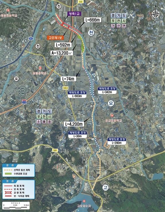 경기도, 포천 고모천 4.1km 정비...